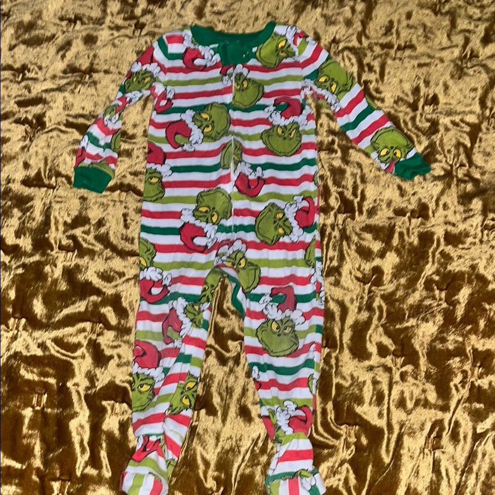 Kids Grinch Striped One Piece Pajama